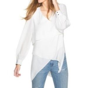 WHITE HOUSE BLACK MARKET PETAL-BACK TIERED TUNIC